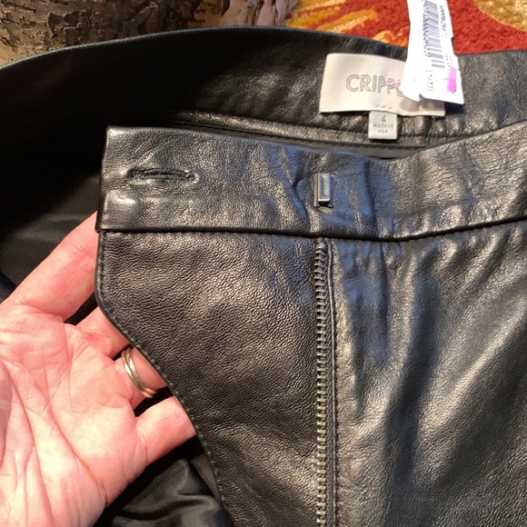 Beautiful Lamb Skin Leather crop pants size 4 NWT - Picture 12 of 13